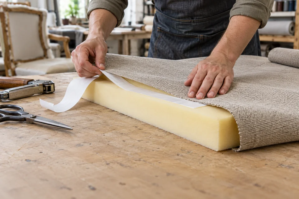 Immagine illustrativa: Laminazione di tessuti e schiume per tappezzeria