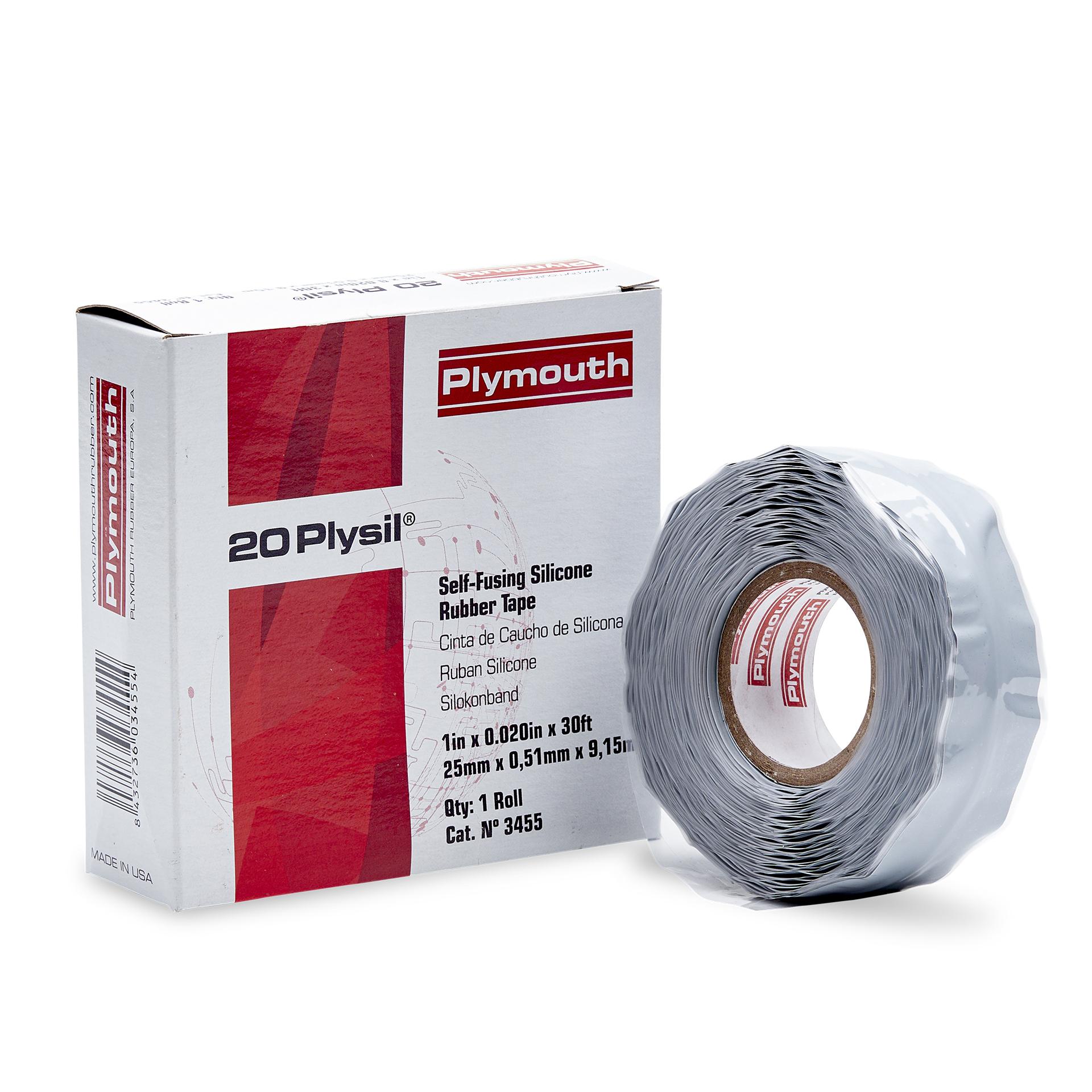 Plymouth 20 Plysil selbstverschmelzendes Silikonkautschuk-Klebeband, grau, 25 mm × 9,15 m