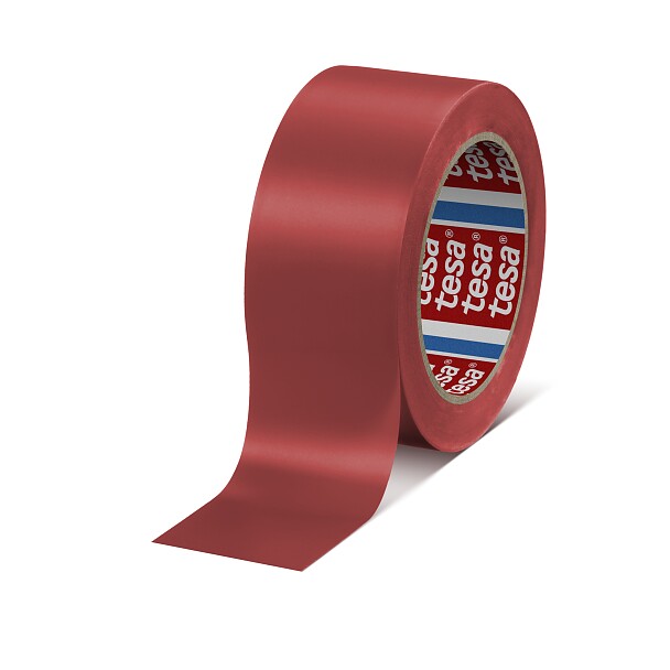 60760 Cinta de advertencia de PVC roja Tesa 33 m × 50 mm