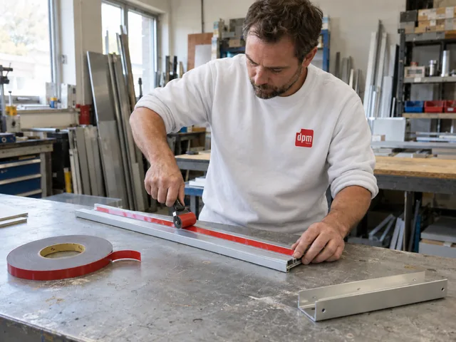 Mounting sign letters and panels with double-sided tape