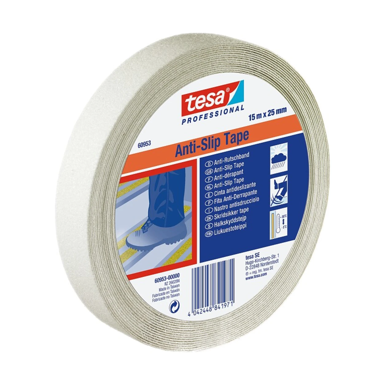 tesa 60953 fluorescent anti-slip adhesive tape, 25 mm × 15 m
