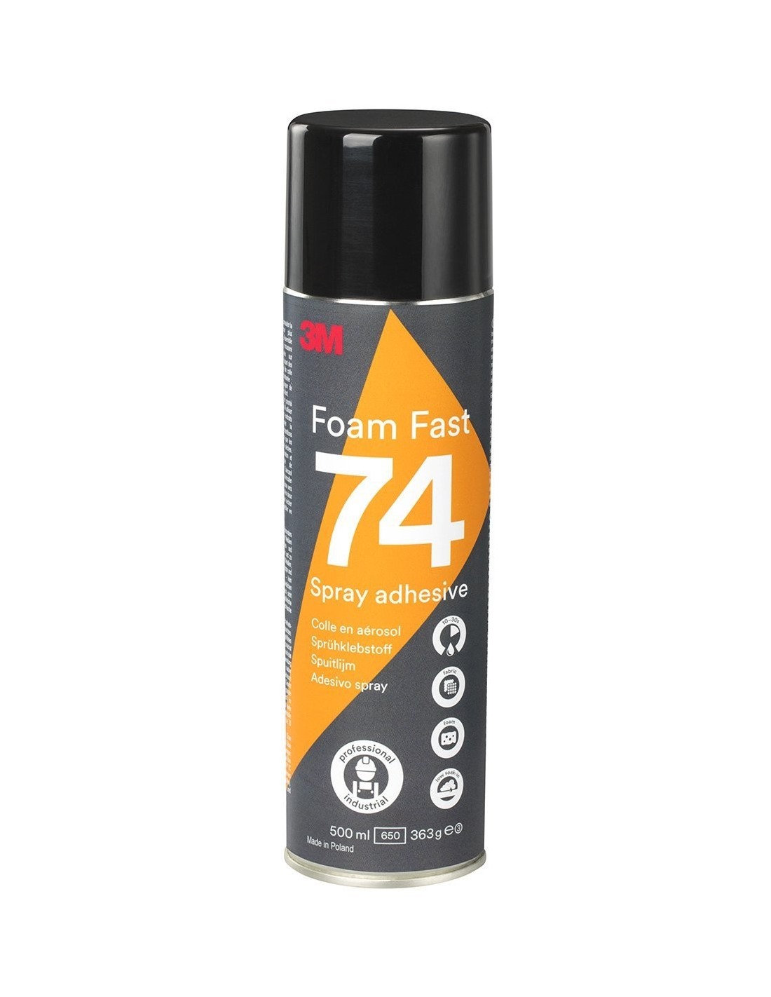 3M Foam Fast 74 orange spray adhesive, 500 ml