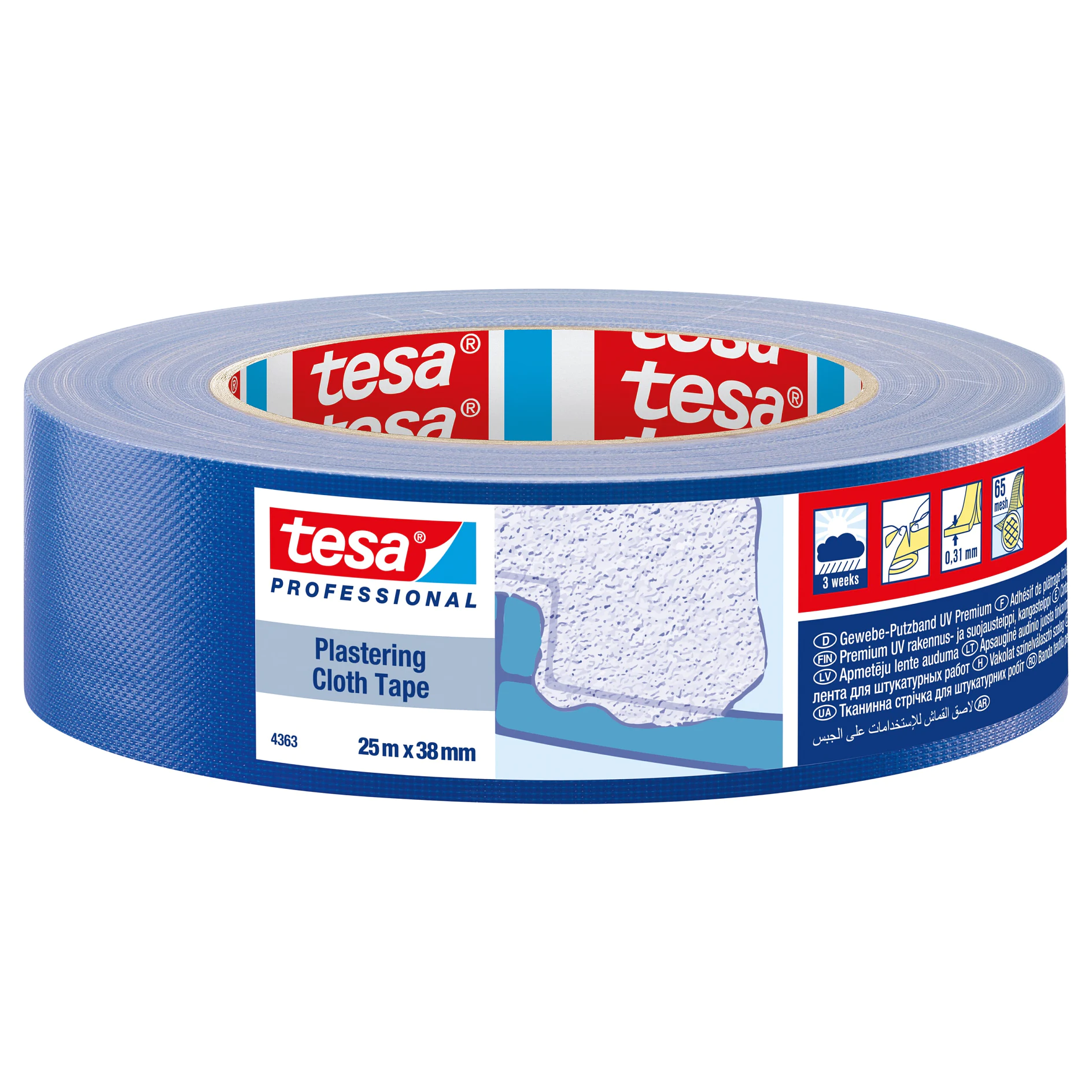 tesa 4363 nastro telato 2 weeks outdoor, 25 m × 50 mm, blu